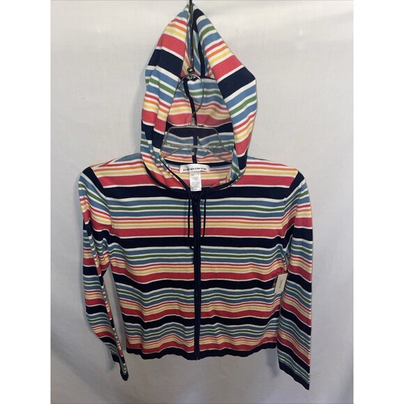 Jones New York Sport Women’s Full Zip Hoodie Size Large Multicolor Striped Party - Picture 1 of 12